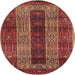 Round Traditional Rust Pink Persian Rug, tr4017