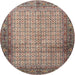 Round Traditional Light French Beige Brown Persian Rug, tr4018
