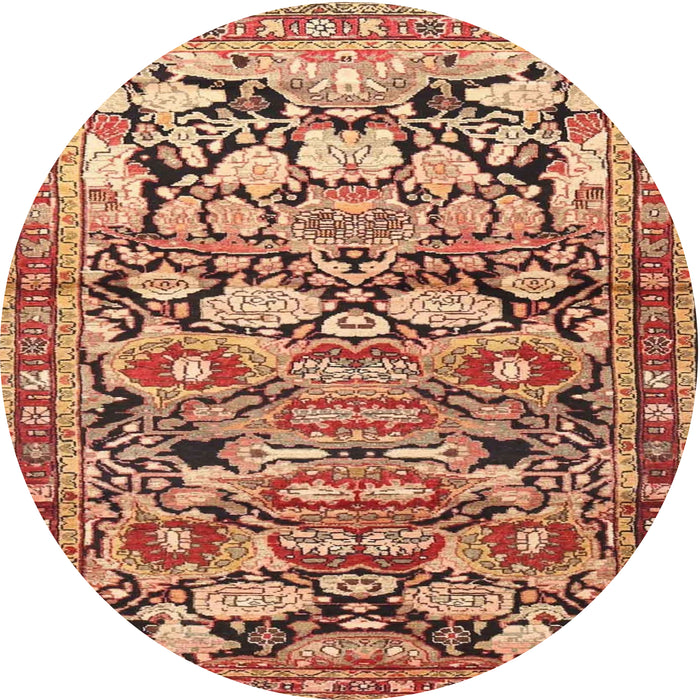 Square Machine Washable Traditional Sand Brown Rug, wshtr4019