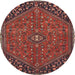 Round Traditional Rust Pink Persian Rug, tr4022