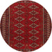 Square Machine Washable Traditional Brown Red Rug, wshtr4024