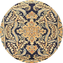 Square Machine Washable Traditional Coffee Brown Rug, wshtr4029