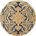 Round Traditional Coffee Brown Persian Rug, tr4029