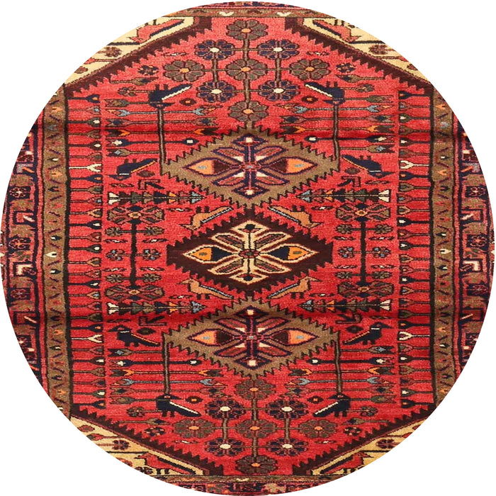 Square Machine Washable Traditional Tomato Red Rug, wshtr4031
