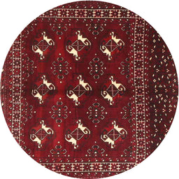 Square Machine Washable Traditional Chestnut Brown Rug, wshtr4036