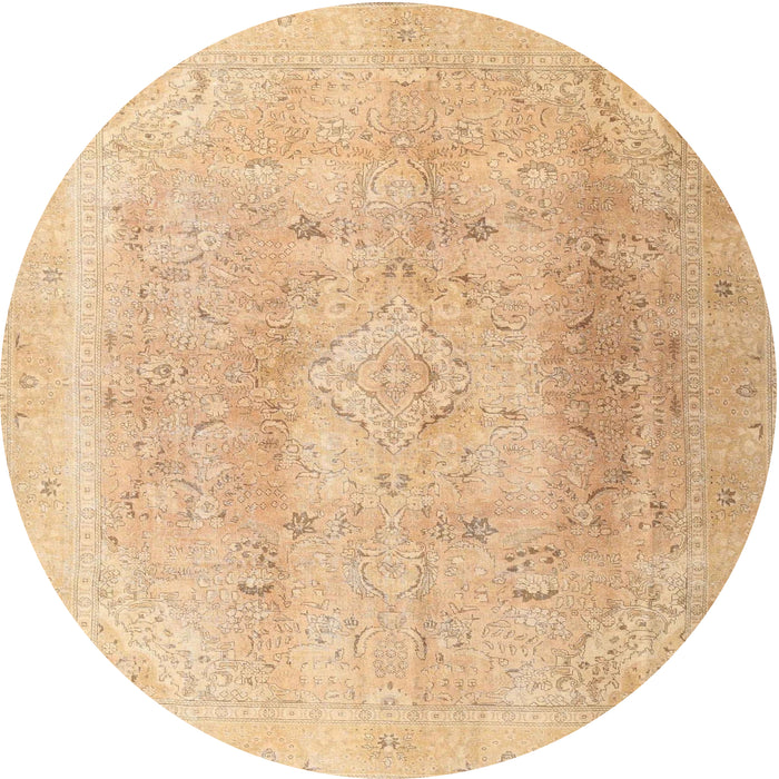 Square Machine Washable Traditional Sand Brown Rug, wshtr4037