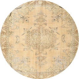 Square Machine Washable Traditional Brown Gold Rug, wshtr4038