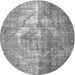 Round Traditional Silver Gray Persian Rug, tr4041