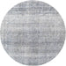 Round Traditional Light Gray Persian Rug, tr4042