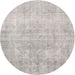 Round Traditional Dark Gray Persian Rug, tr4043