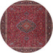 Round Traditional Dark Almond Brown Persian Rug, tr4044