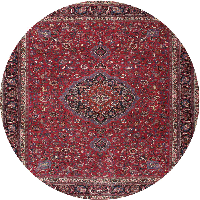 Square Machine Washable Traditional Dark Almond Brown Rug, wshtr4044