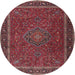 Square Machine Washable Traditional Dark Almond Brown Rug, wshtr4044