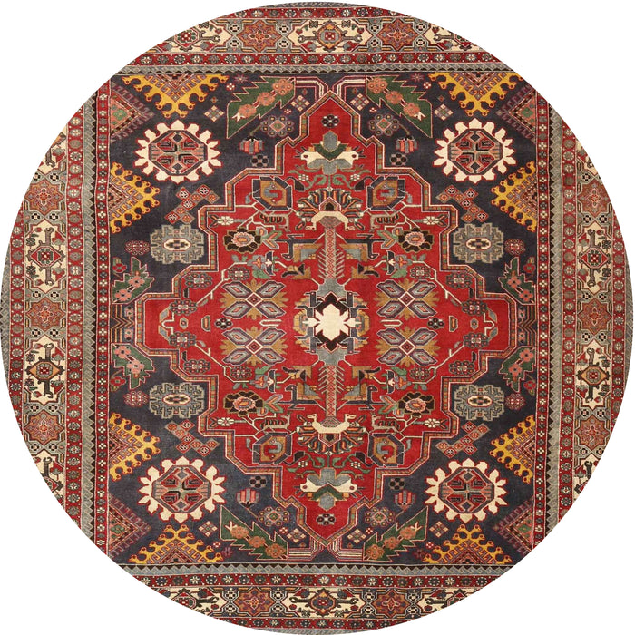 Square Machine Washable Traditional Tomato Red Rug, wshtr4045
