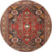 Round Traditional Red Persian Rug, tr4045