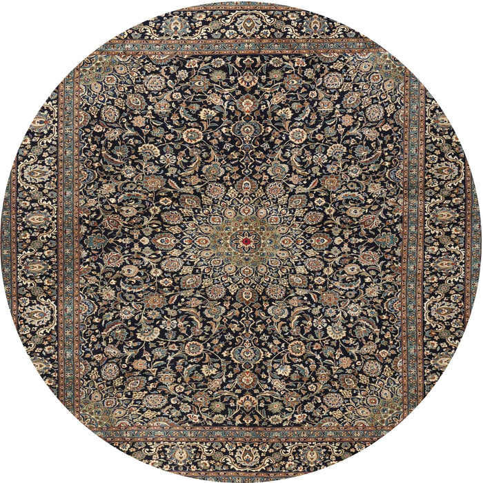 Square Machine Washable Traditional Burgundy Brown Rug, wshtr4046