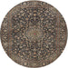 Round Traditional Burgundy Brown Persian Rug, tr4046