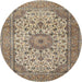 Round Traditional Brown Persian Rug, tr4050