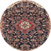 Round Traditional Light Copper Gold Persian Rug, tr4053