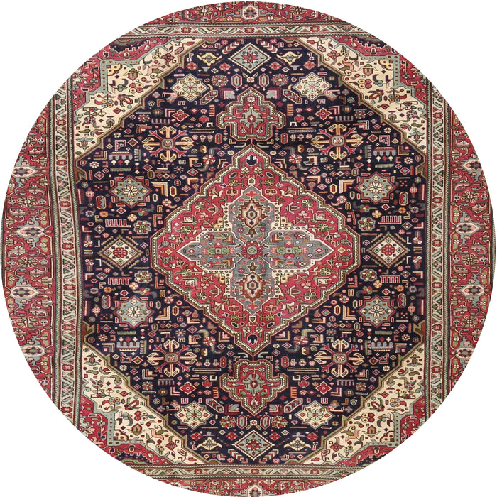 Round Traditional Camel Brown Persian Rug, tr4054
