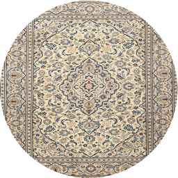 Round Traditional Deep Peach Orange Persian Rug, tr4055