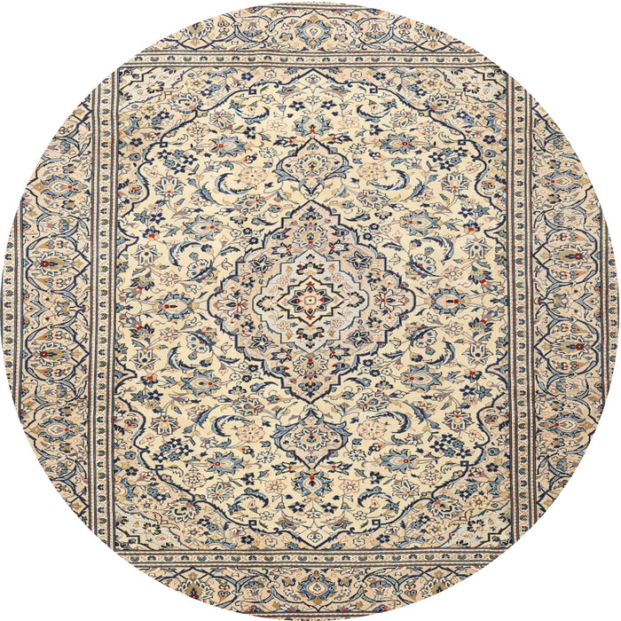 Round Traditional Deep Peach Orange Persian Rug, tr4055