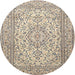 Round Traditional Deep Peach Orange Persian Rug, tr4055