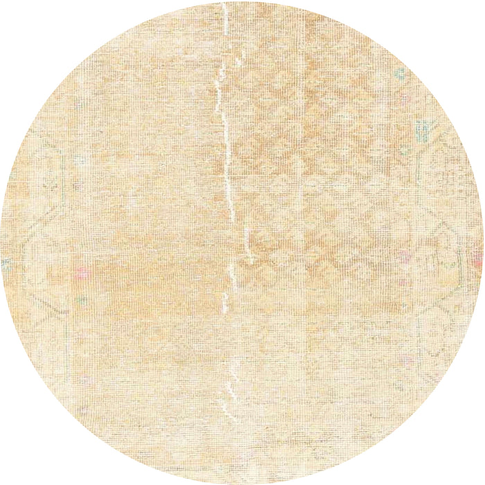 Round Traditional Golden Blonde Gold Persian Rug, tr4061