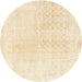 Round Traditional Golden Blonde Gold Persian Rug, tr4061