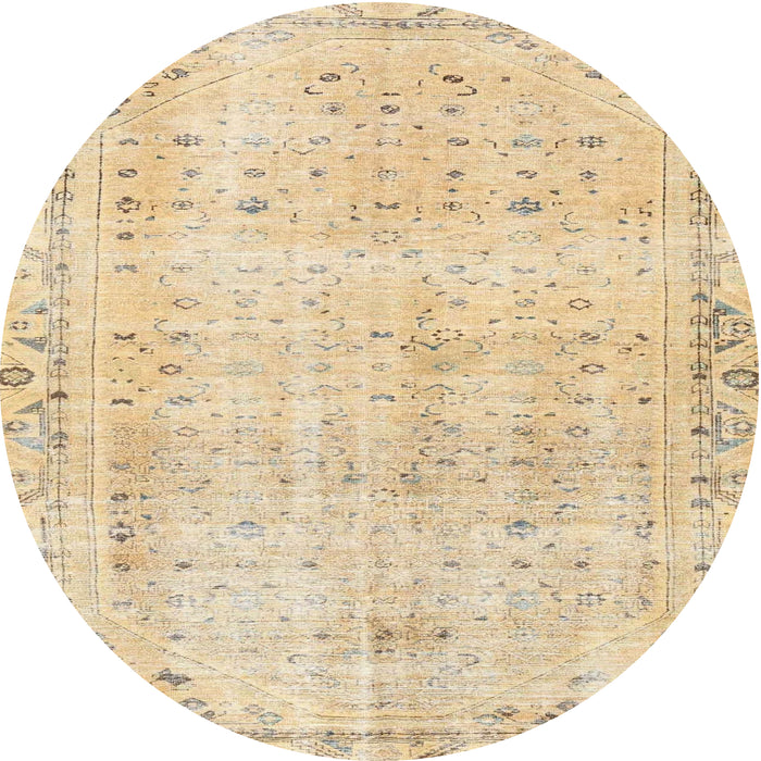 Square Machine Washable Traditional Sandy Brown Rug, wshtr4062