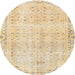 Round Traditional Sandy Brown Persian Rug, tr4062