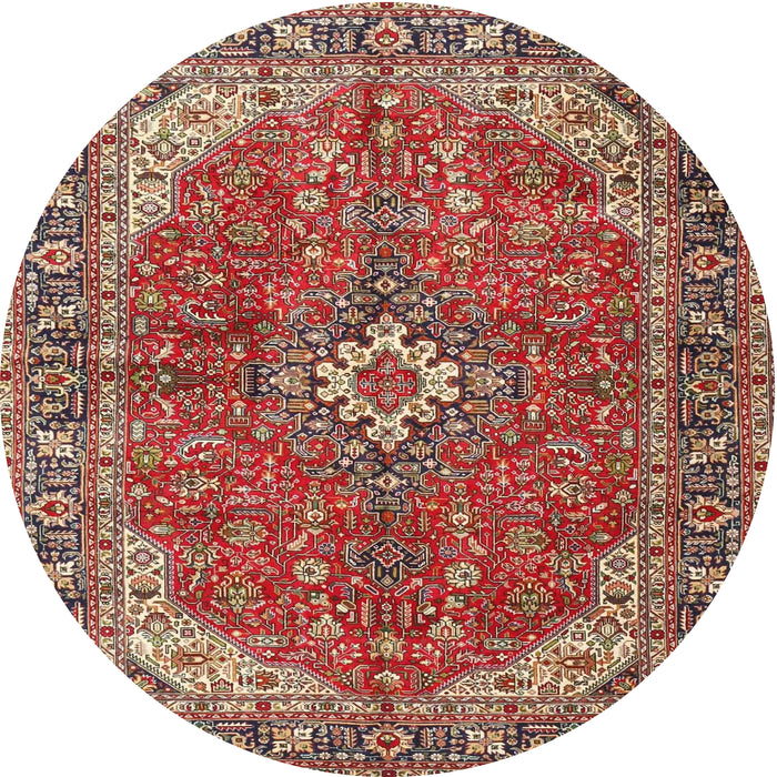 Square Machine Washable Traditional Tomato Red Rug, wshtr4064