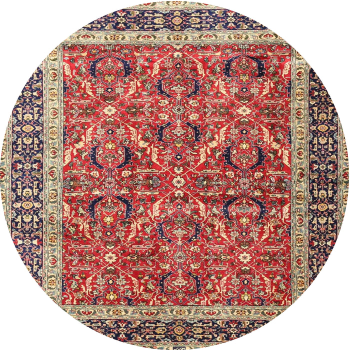 Square Machine Washable Traditional Fire Brick Red Rug, wshtr4065