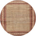 Round Traditional Brown Red Persian Rug, tr4066