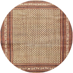 Square Machine Washable Traditional Brown Red Rug, wshtr4066