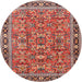 Round Traditional Light Copper Gold Persian Rug, tr4068