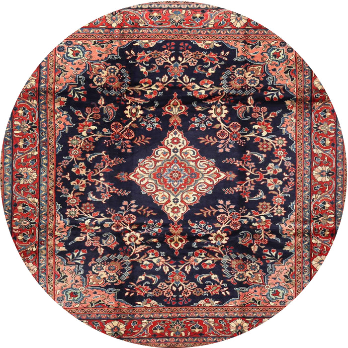 Round Traditional Orange Salmon Pink Persian Rug, tr4069