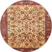 Square Machine Washable Traditional Fire Brick Red Rug, wshtr406