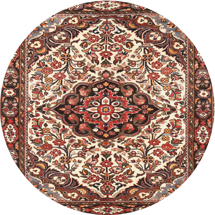 Square Machine Washable Traditional Saffron Red Rug, wshtr4072
