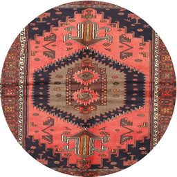 Square Machine Washable Traditional Rust Pink Rug, wshtr4075