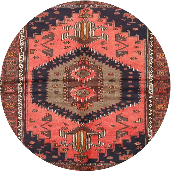 Square Machine Washable Traditional Rust Pink Rug, wshtr4075