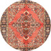 Round Traditional Sand Brown Medallion Rug, tr4077