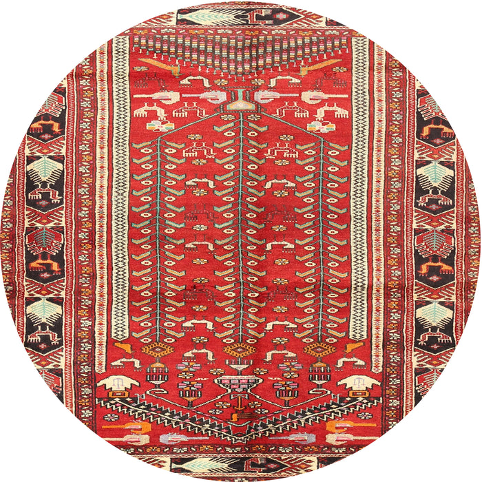 Round Traditional Light Copper Gold Persian Rug, tr407