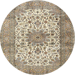 Square Machine Washable Traditional Brown Rug, wshtr4080