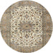 Round Traditional Brown Persian Rug, tr4080