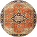 Round Traditional Mahogany Brown Persian Rug, tr4081