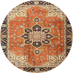 Square Machine Washable Traditional Mahogany Brown Rug, wshtr4081