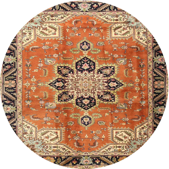 Square Machine Washable Traditional Mahogany Brown Rug, wshtr4081