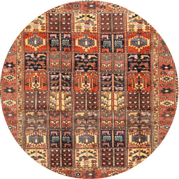 Square Machine Washable Traditional Sand Brown Rug, wshtr4082