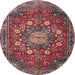 Round Traditional Pink Medallion Rug, tr4083